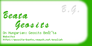 beata geosits business card